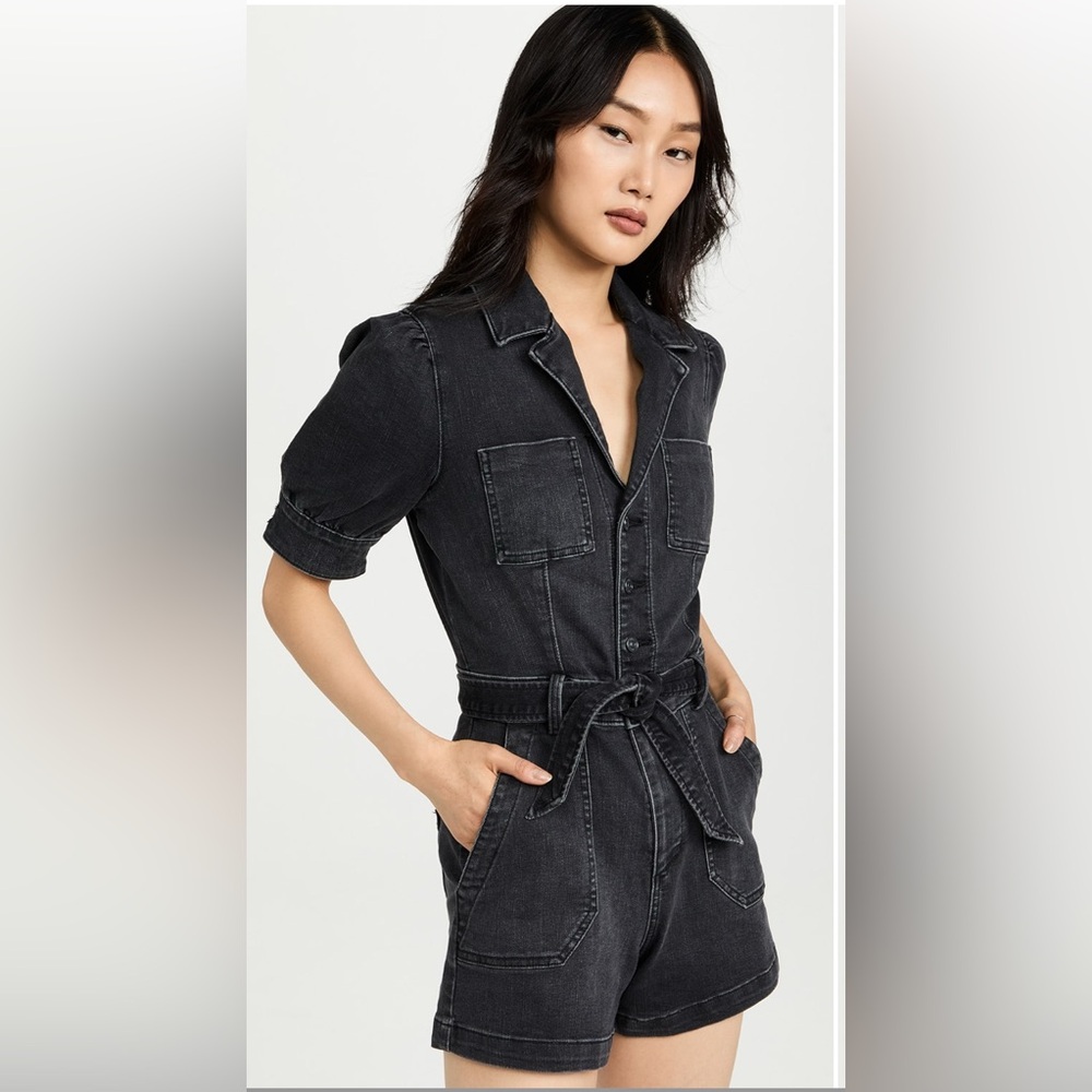 Paige Mayslie Romper Black Denim Sz 6
